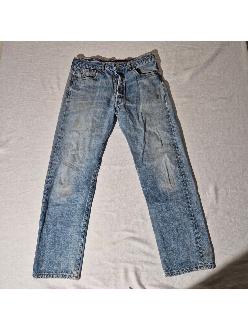 80s 90s Levi's 501 XX 32x30 Light Wash Button Fly Jeans